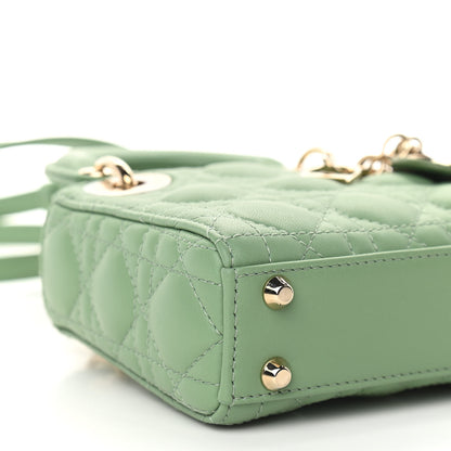 Christian Dior Lambskin Cannage Micro Lady Dior Green 6 of 7