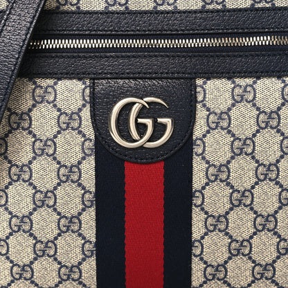 Gucci GG Supreme Monogram Textured Dollar Calfskin Web Small Ophidia Messenger Bag Beige Blue 8 of 10