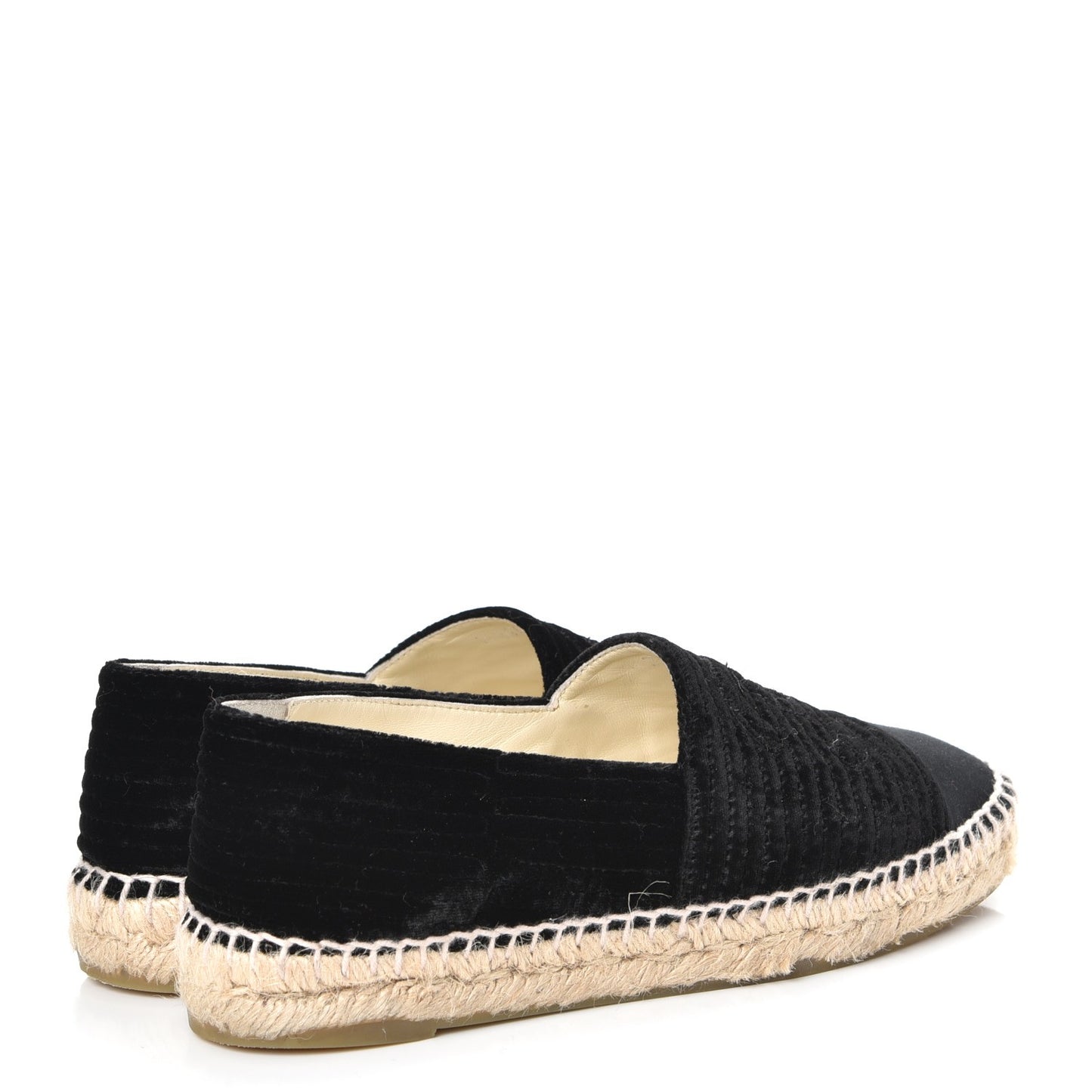 Velvet Grosgrain CC Espadrilles 37 Black