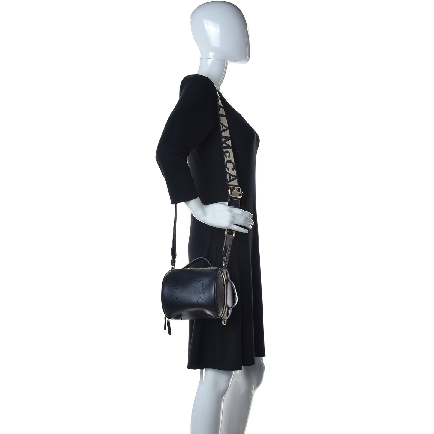 Eco Alter Nappa Perforated Logo Shoulder Bag Black