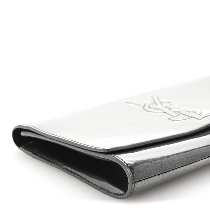 Saint Laurent Textured Patent Monogram Large Belle De Jour Clutch Grey 4 of 6