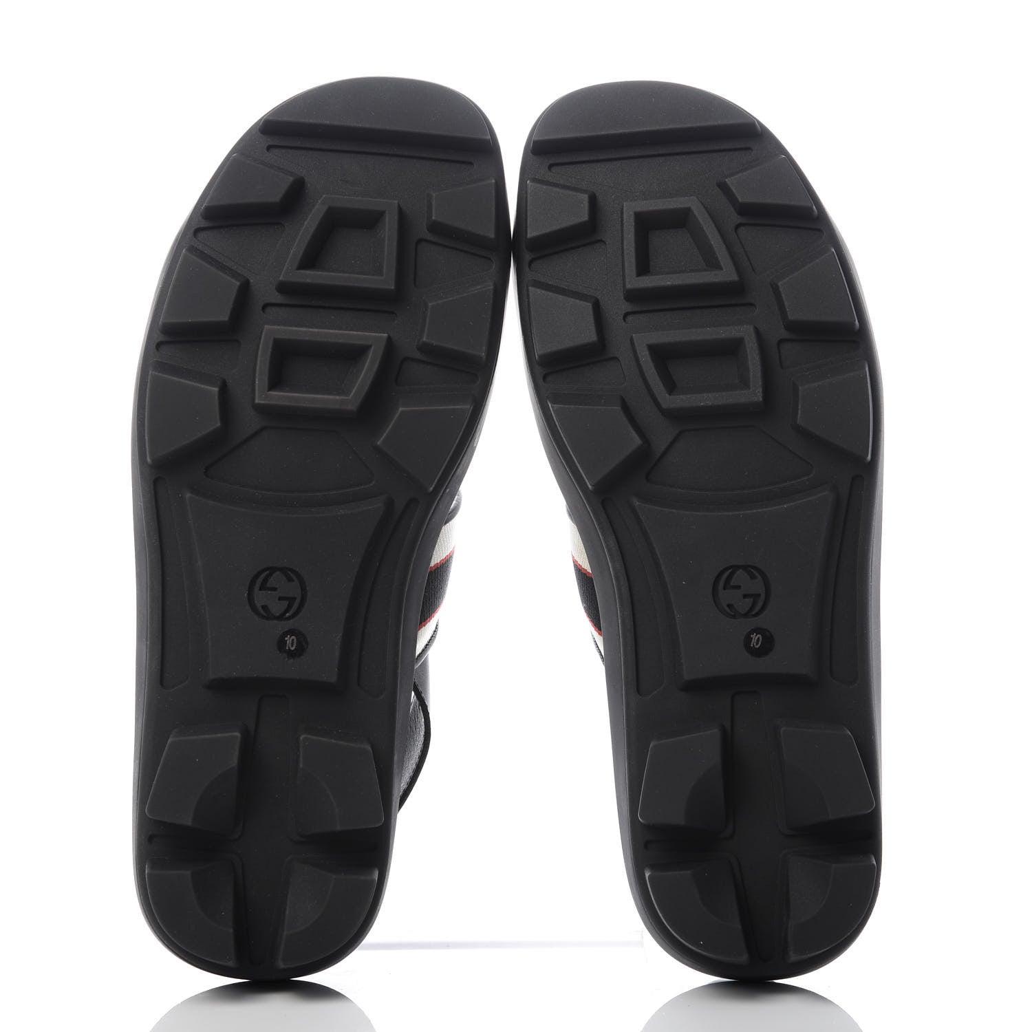 Gucci Nylon Cirano Lux Stripe Mens Cleat Sole Slingback Sandals 10 Ecru Poppy Black 5 of 11