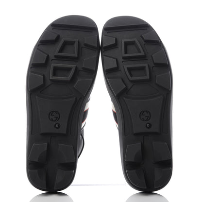 Gucci Nylon Cirano Lux Stripe Mens Cleat Sole Slingback Sandals 10 Ecru Poppy Black 5 of 11