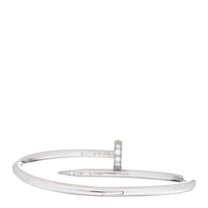 Cartier 18K White Gold Diamond Juste Un Clou Bracelet 17 2 of 3