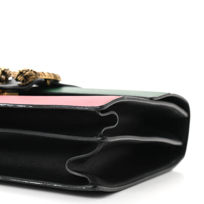 Gucci Calfskin Bamboo Web Large Dionysus Top Handle Bag Black Bright Evergreen Hibiscus Red 21 of 21