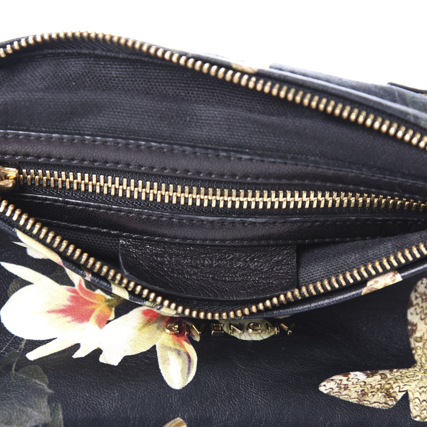 Givenchy Lambskin Magnolia and Moth Print Mini Pandora Black 8 of 9