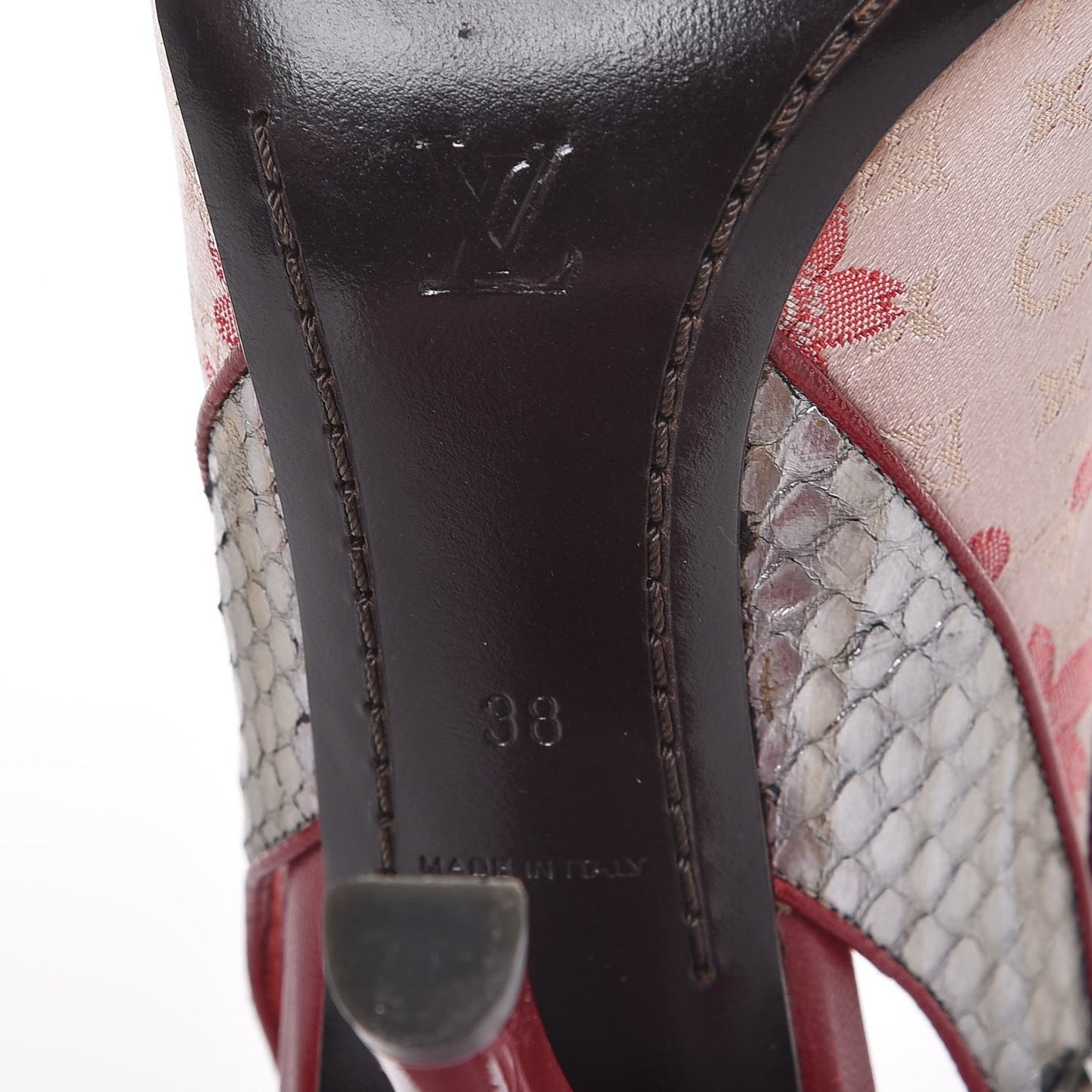 Satin Monogram Cherry Blossom Slingback Pumps 38 Rose