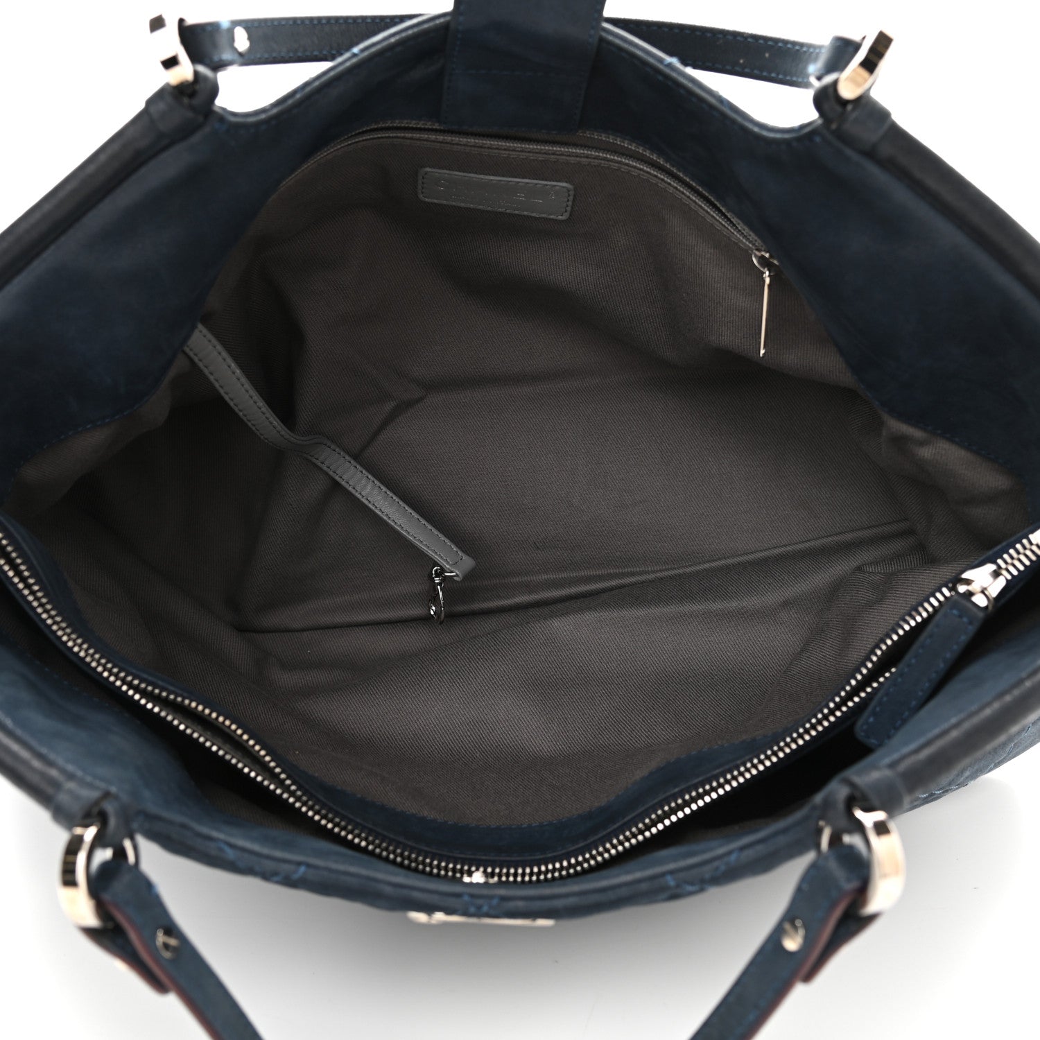 Chanel Iridescent Calfskin Quilted Small Sea Hit Tote Navy 5 of 13