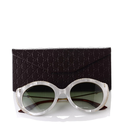 Gucci Crystal Cat Eye GG0214S Sunglasses White 8 of 8