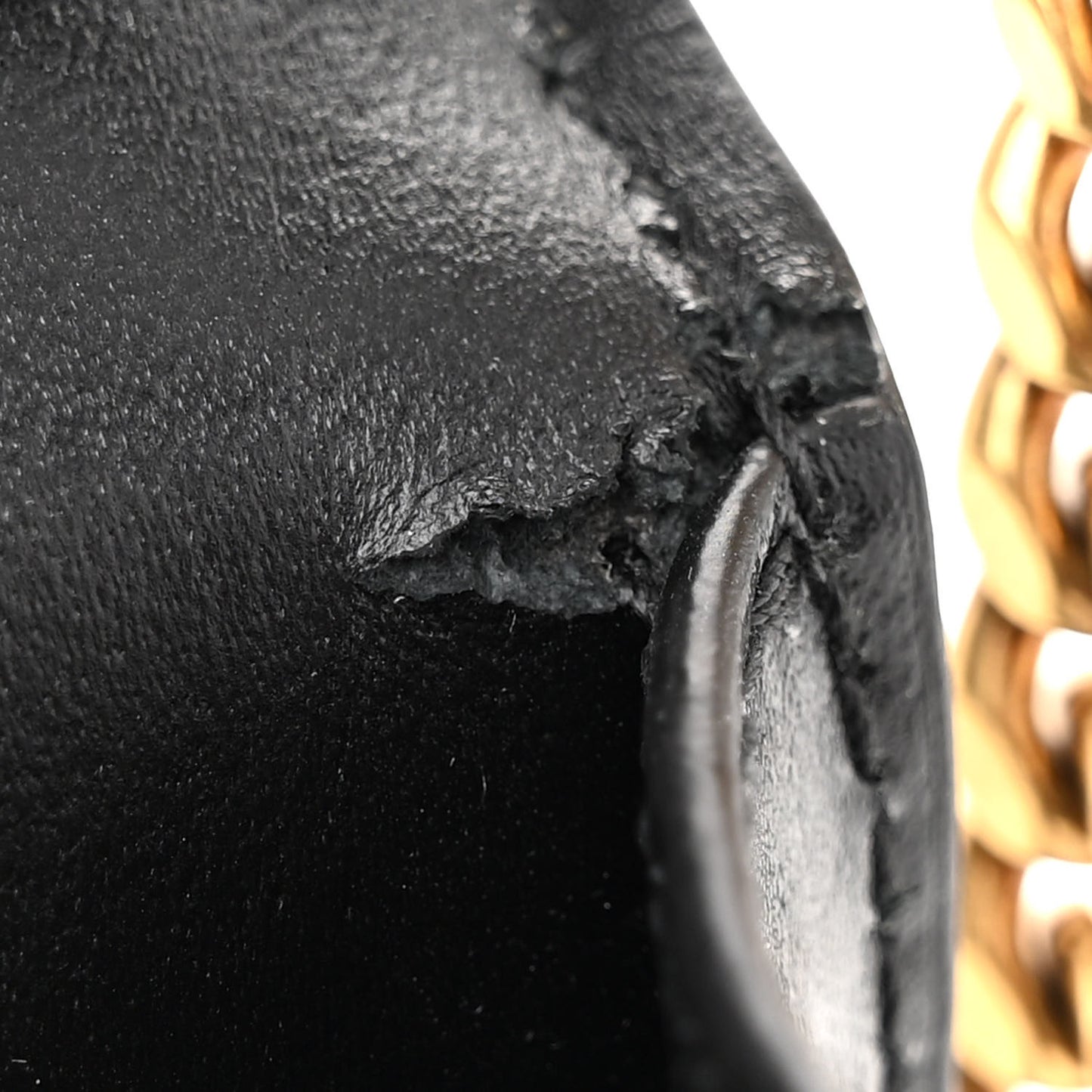 Shiny Box Calfskin Hourglass Chain Bag Black