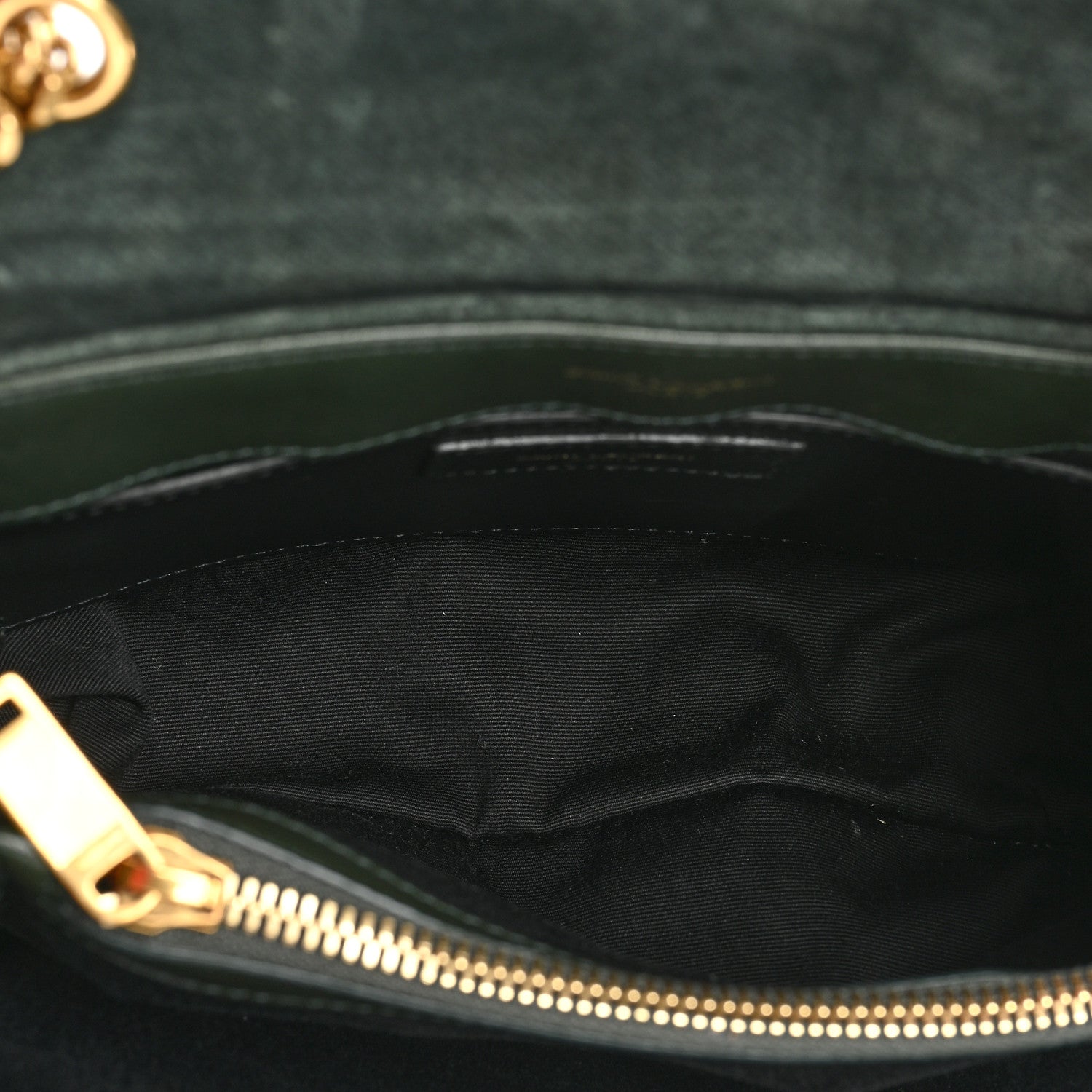 Saint Laurent Suede Calfskin Y Quilted Monogram Small Loulou Chain Satchel Green 7 of 16