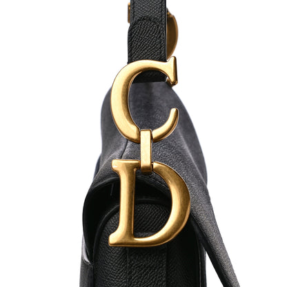 Christian Dior Grained Calfskin Saddle Bag Black 9 of 15