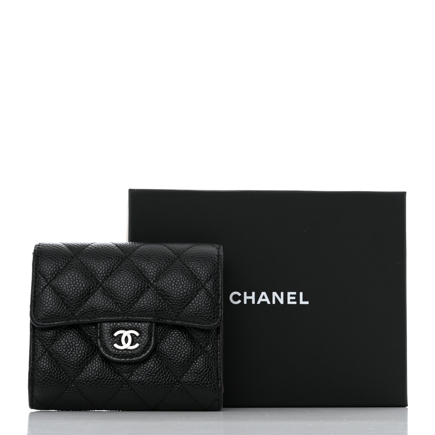 Chanel Caviar Quilted Compact Flap Wallet Black 9 of 9