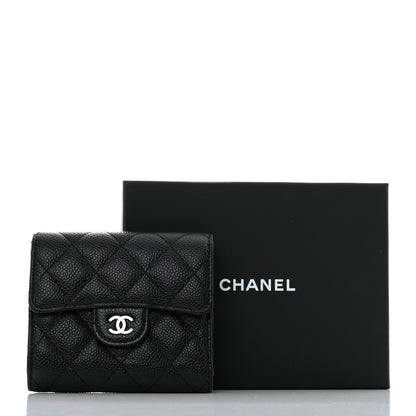 Chanel Caviar Quilted Compact Flap Wallet Black 9 of 9