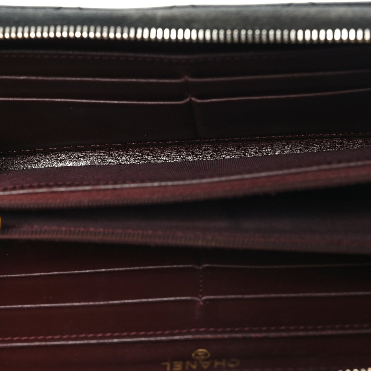 Caviar Quilted Large Gusset Zip Around Wallet Black