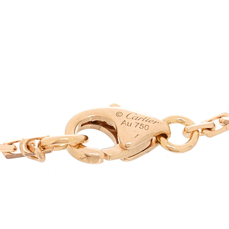 Cartier 18K Pink Gold Diamond LOVE Half-Paved Chain Bracelet 4 of 5