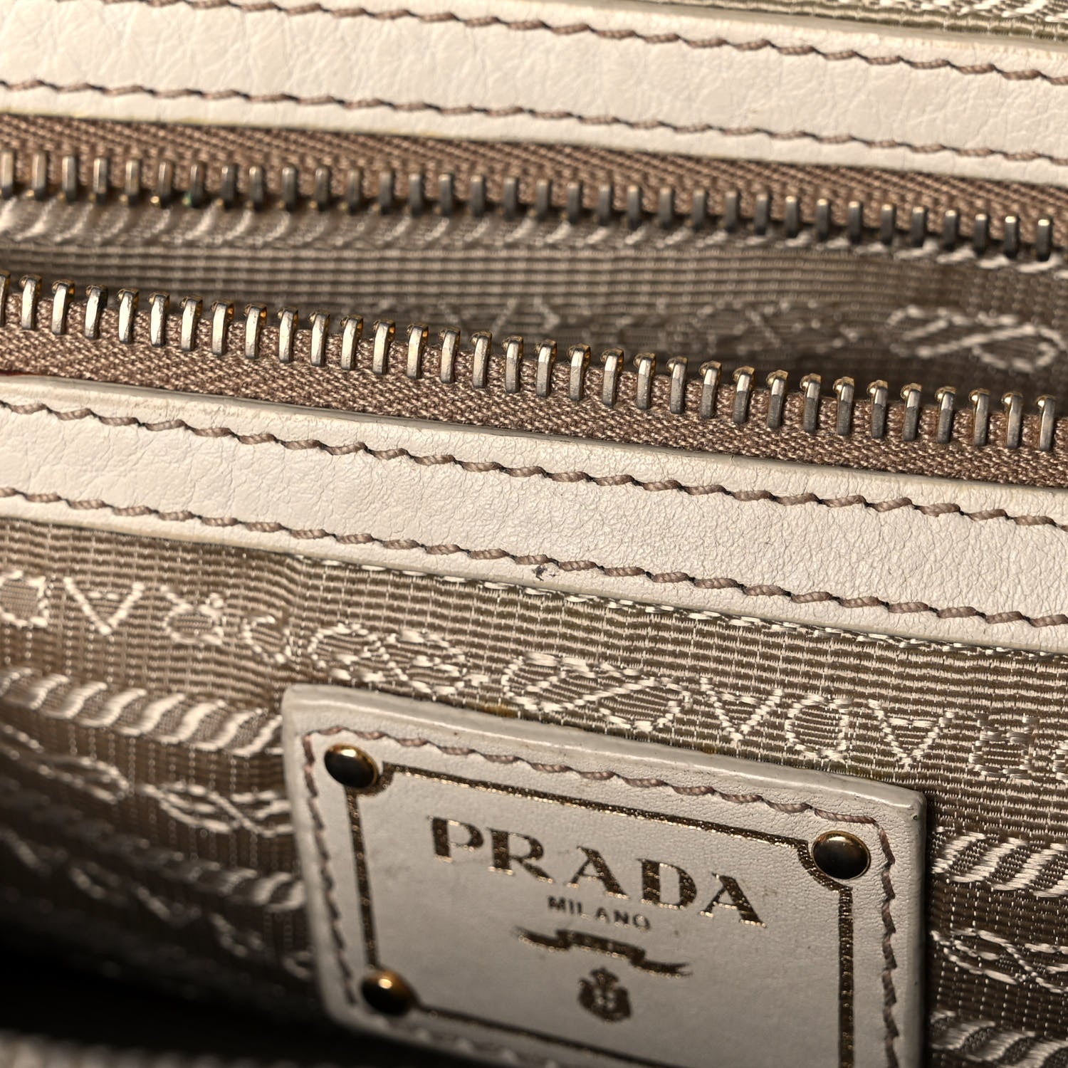 Prada Jacquard Logo Tote Corda Talco 14 of 14