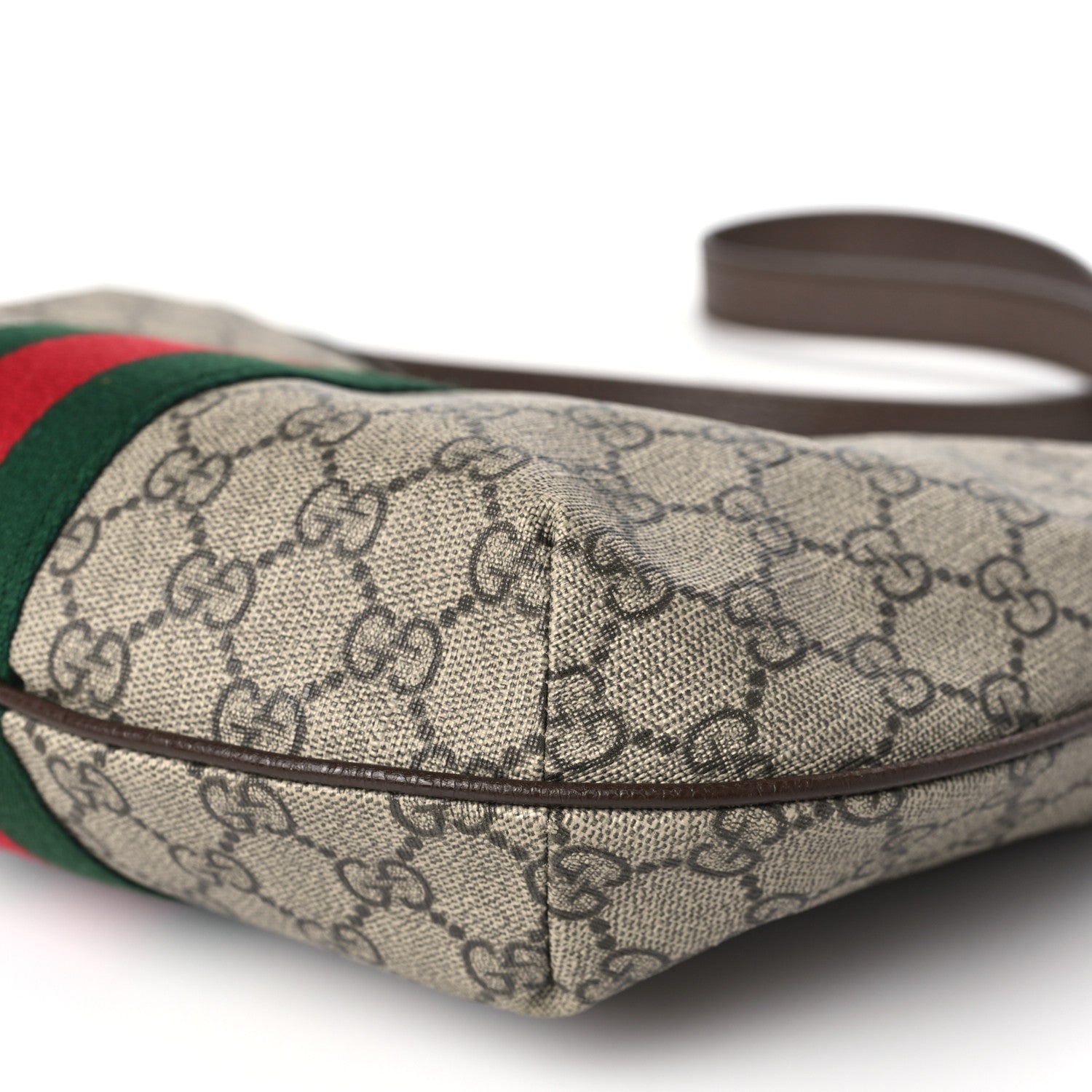 Gucci GG Supreme Monogram Web Small Ophidia Half Moon Hobo Brown 10 of 11