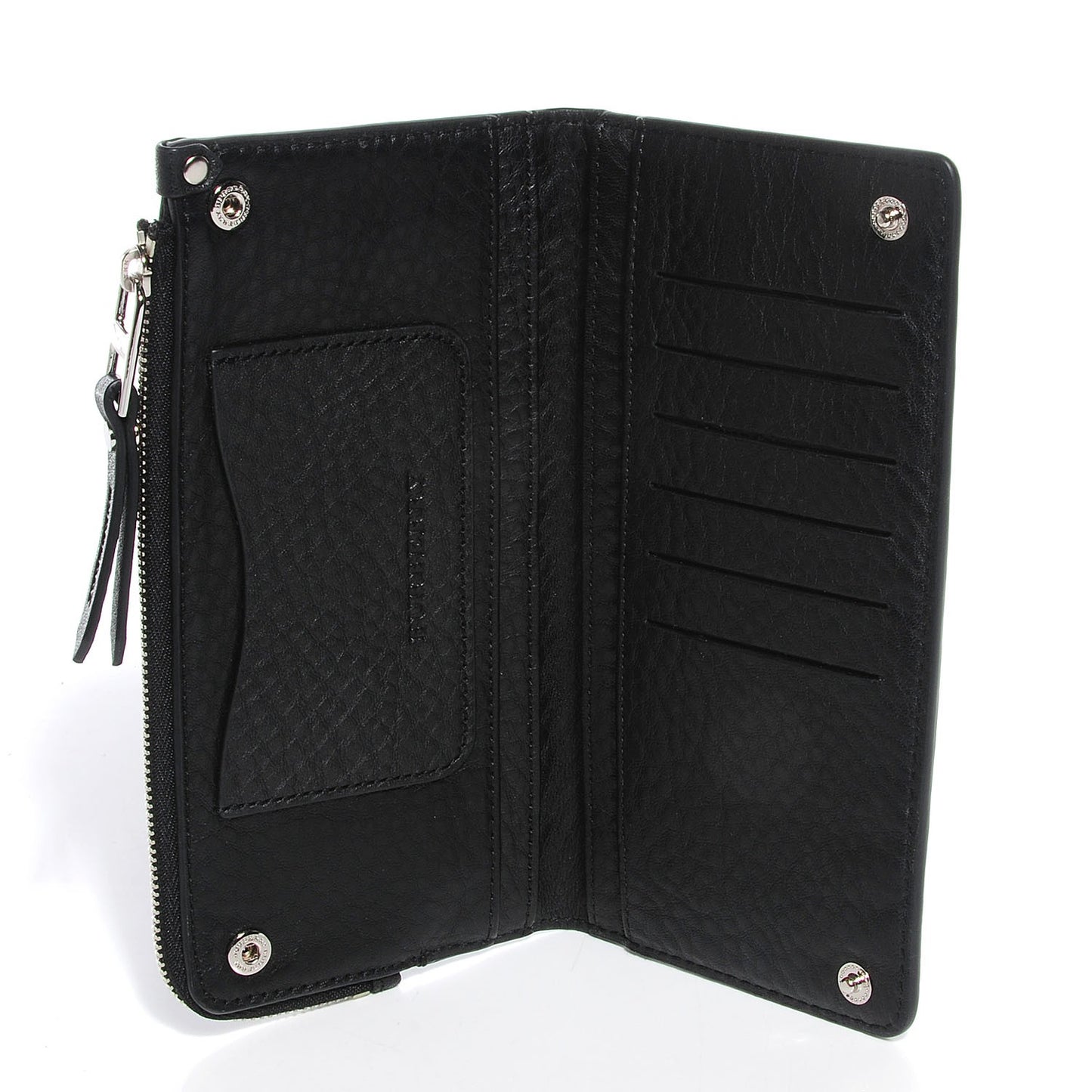 Leather Grommet Wallet Black