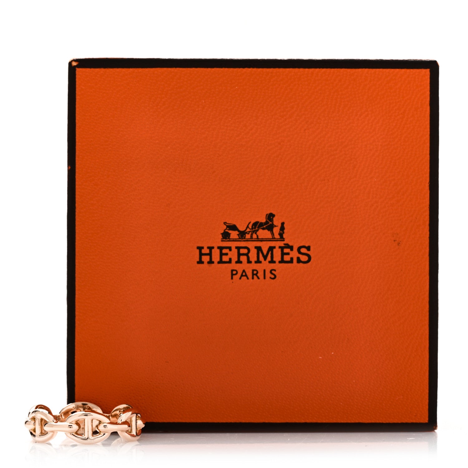 Hermes 18K Rose Gold PM Chaine d'Ancre Enchainee Ring 54 6.75 5 of 5