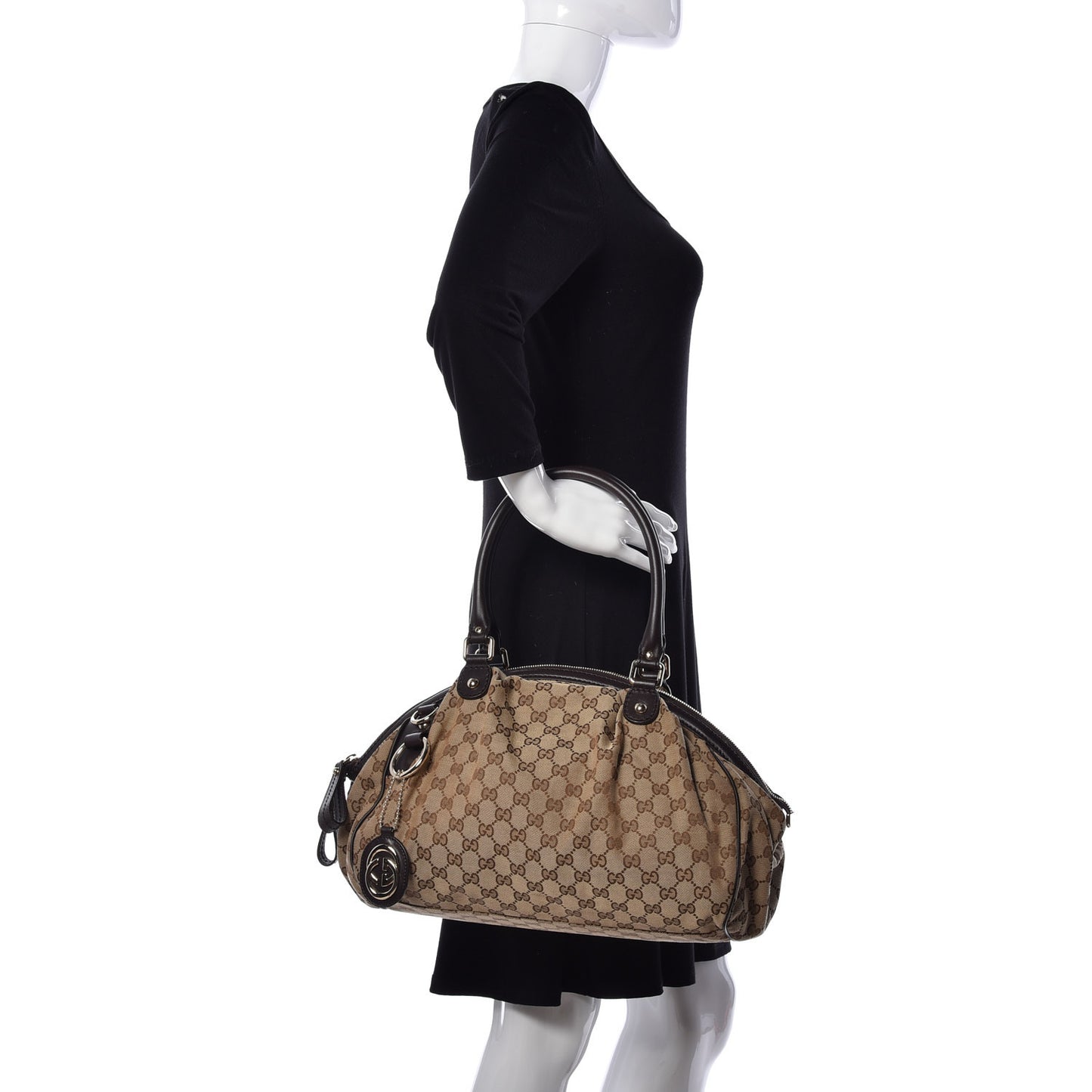 Monogram Medium Sukey Boston Bag Brown