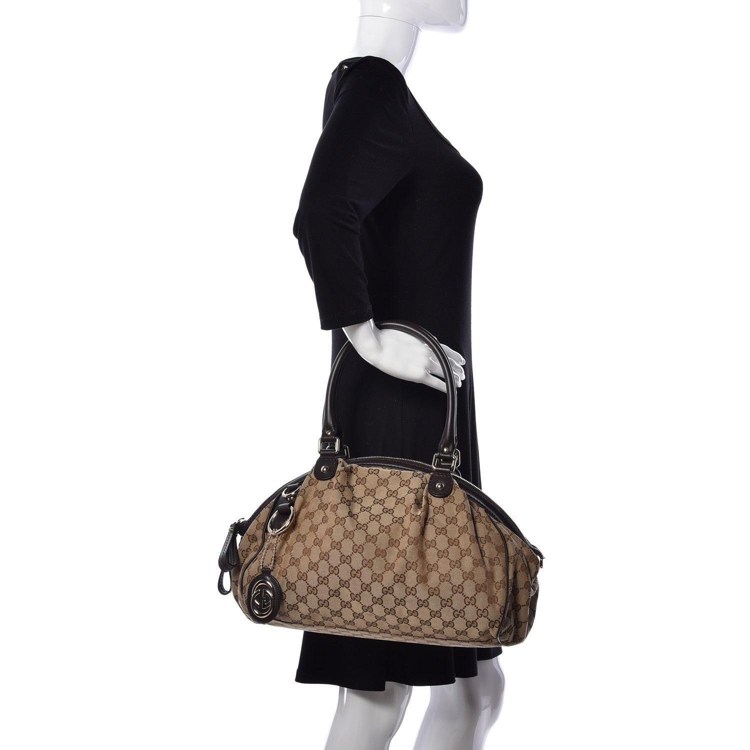 Gucci Monogram Medium Sukey Boston Bag Brown 3 of 10