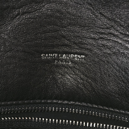 Saint Laurent Lambskin Quilted Medium Loulou Puffer Monogram Chain Satchel Black 6 of 12