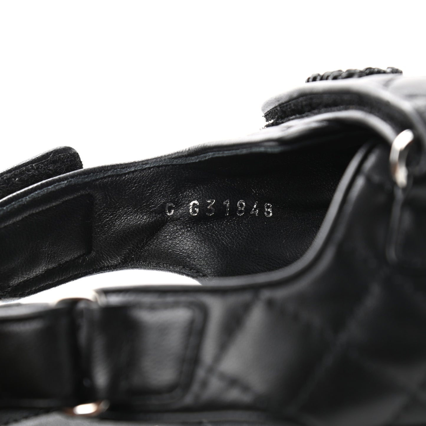 Lambskin Velcro Dad Sandals 40 Black