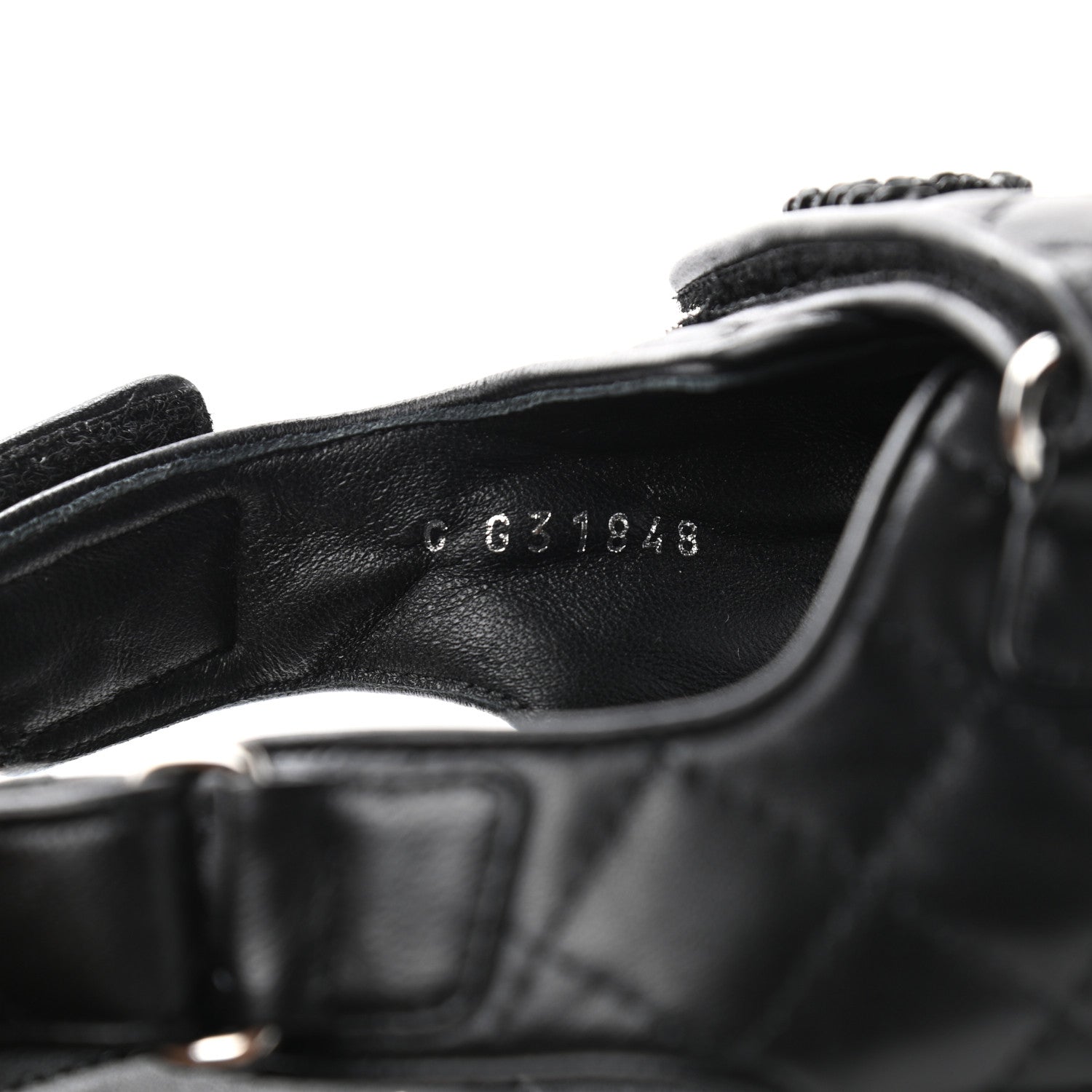 Chanel Lambskin Velcro Dad Sandals 40 Black 8 of 10