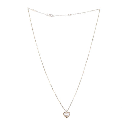 Van Cleef & Arpels 18K Yellow Gold Mother of Pearl Sweet Alhambra Heart Pendant Necklace 3 of 7