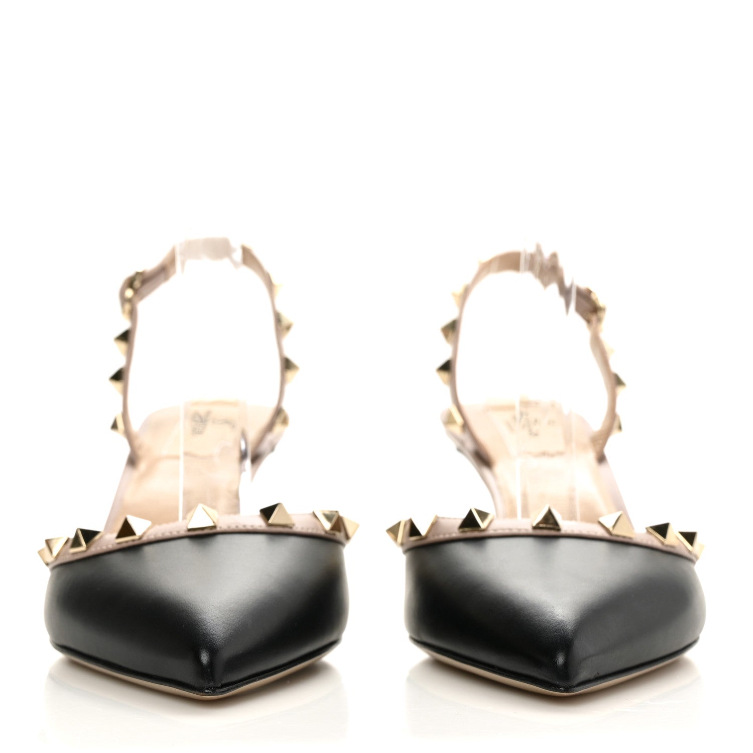 Valentino Garavani Calfskin Nappa Rockstud Slingback 60mm Pumps 36.5 Black Poudre 2 of 7