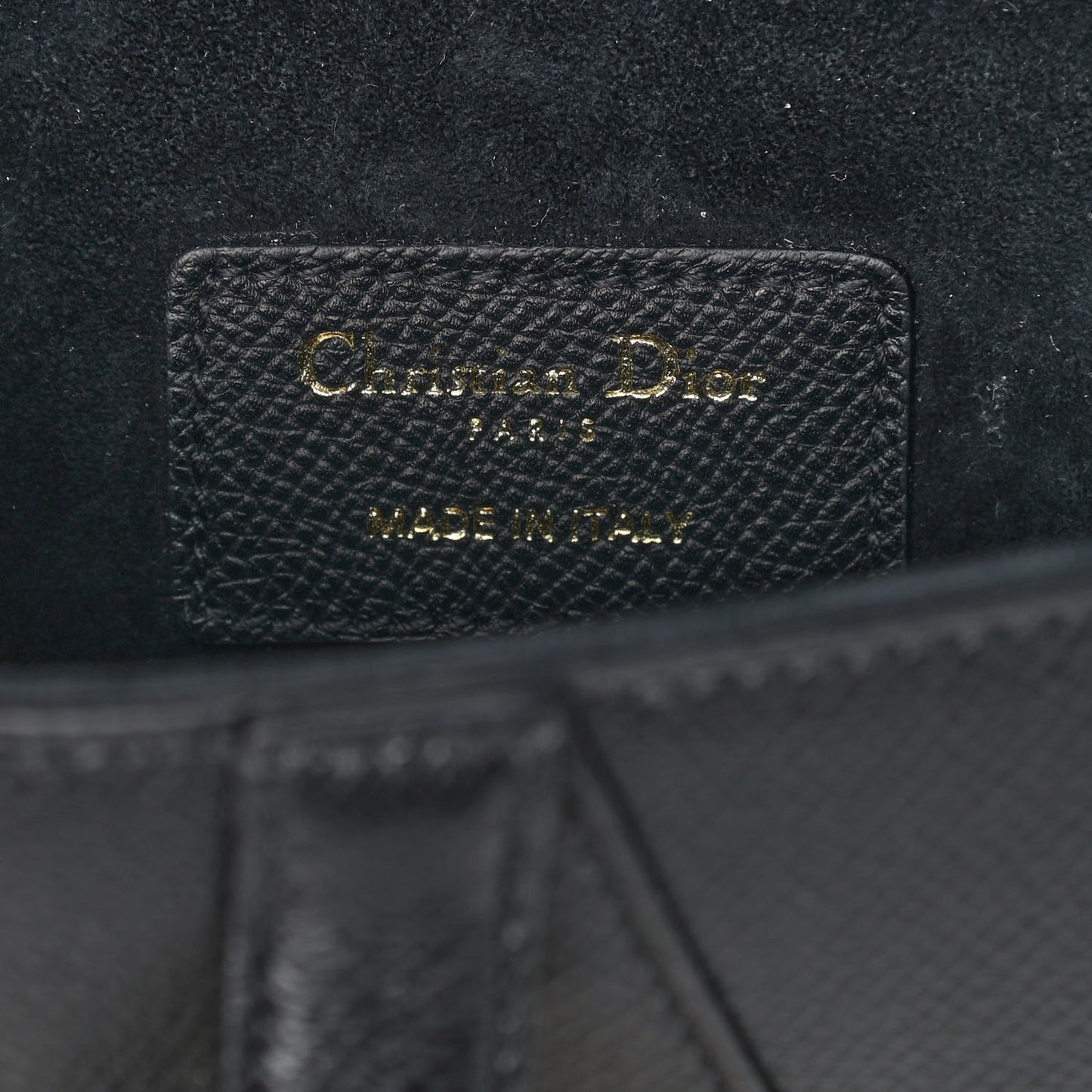 Grained Calfskin Mini Saddle Bag Black