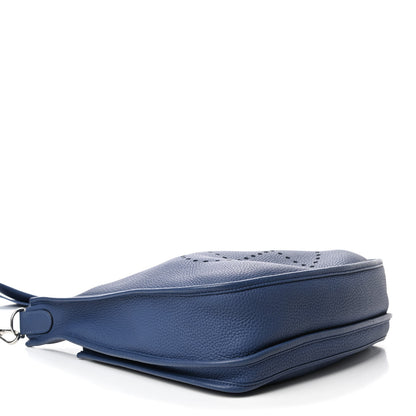 Hermes Taurillon Clemence Evelyne III PM Bleu Brighton 3 of 7