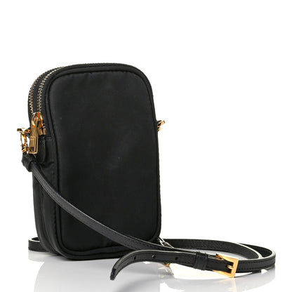 Prada Tessuto Nylon Double Zip Phone Case Crossbody Bag Black 2 of 7