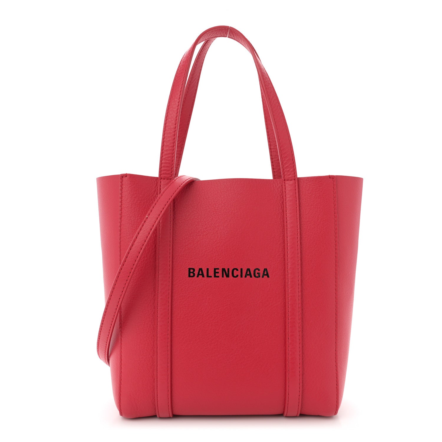 Balenciaga Smooth Calfskin Logo XXS Everyday Tote Vivid Red Black 1 of 12