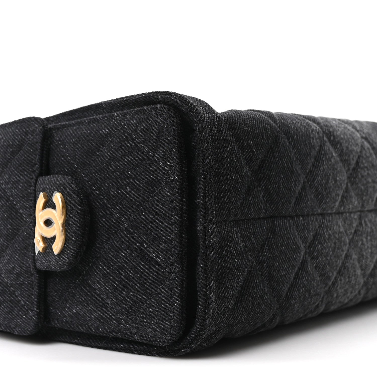 Chanel Washed Denim Quilted Mini Chanel 25 Handbag Black 9 of 11