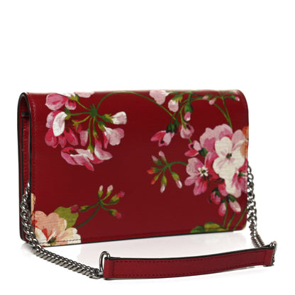 Gucci Calfskin Blooms Print Chain Wallet Romantic Cherry Multicolor 3 of 9