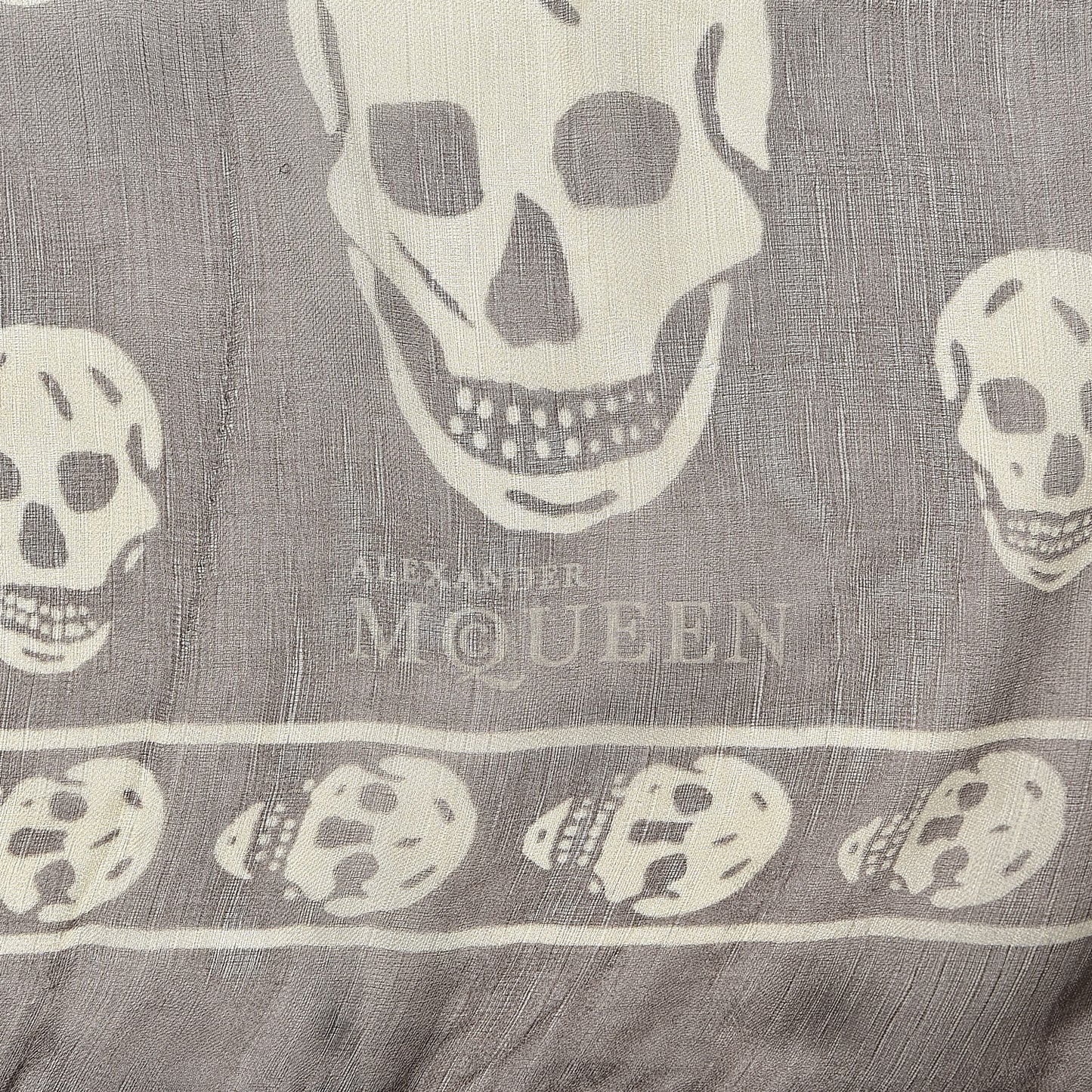 Silk Chiffon Skull Scarf Grey