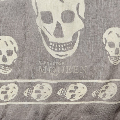 Alexander McQueen Silk Chiffon Skull Scarf Grey 4 of 4