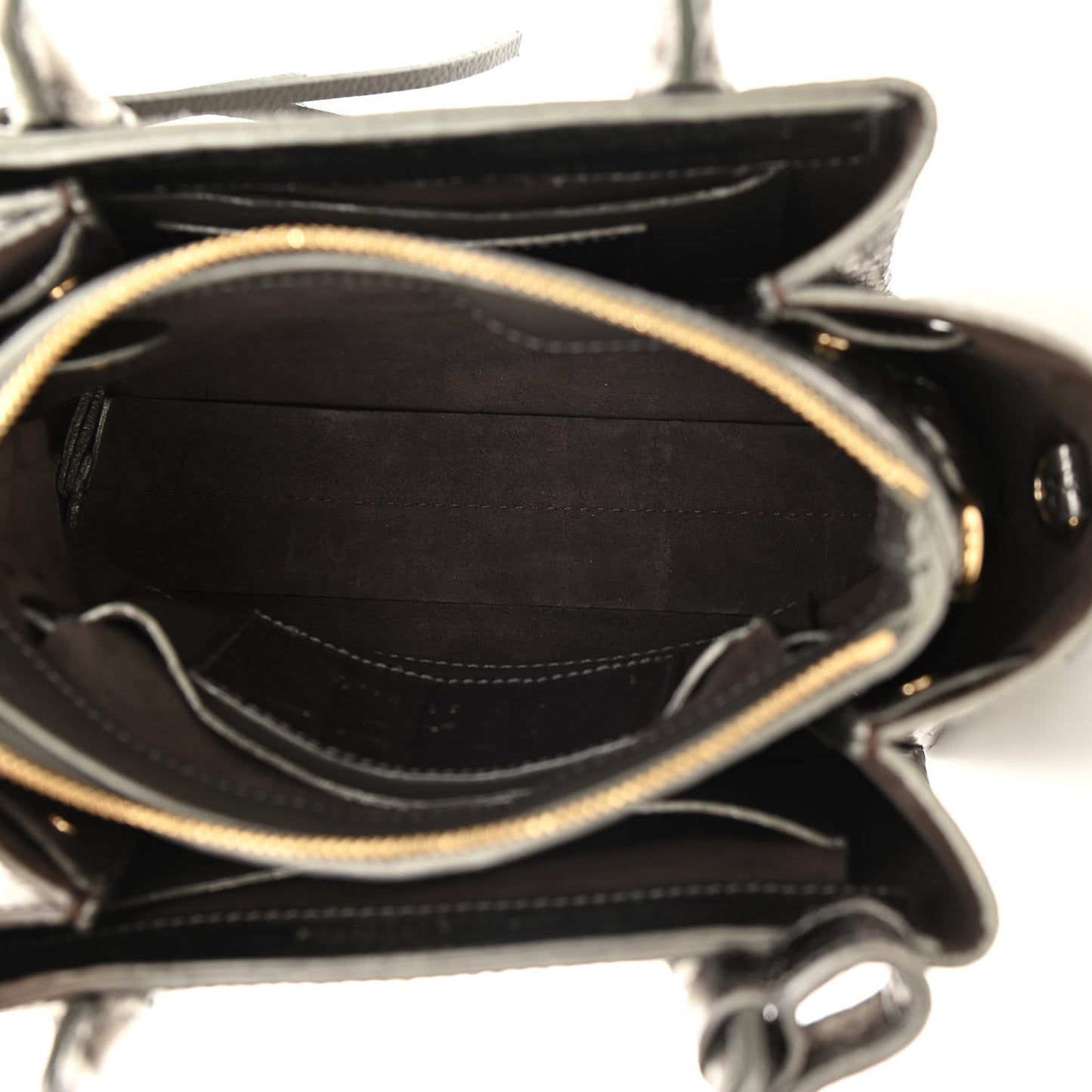 Metallic Crocodile Mini Cristie Satchel Anthracite