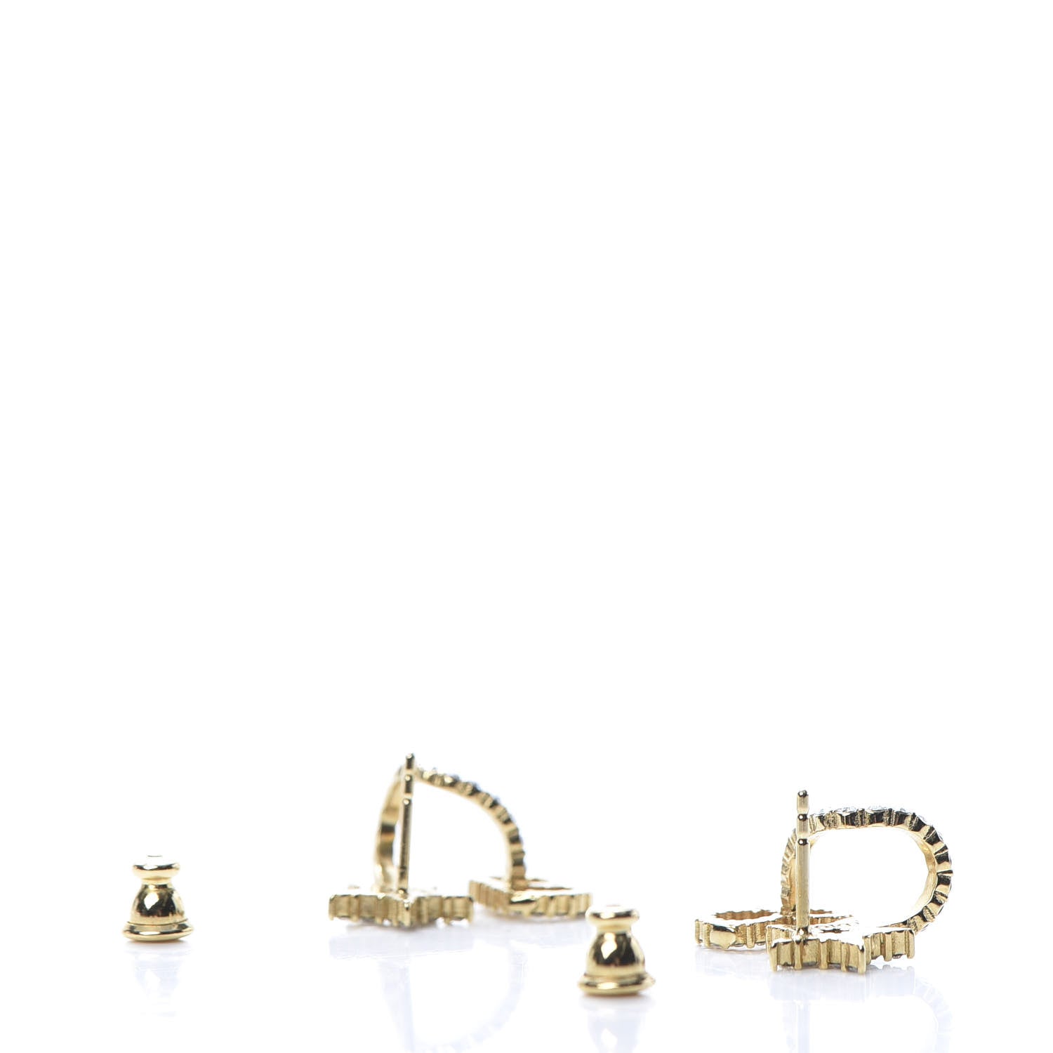 Christian Dior Crystal Clair D Lune Earrings Gold 3 of 6