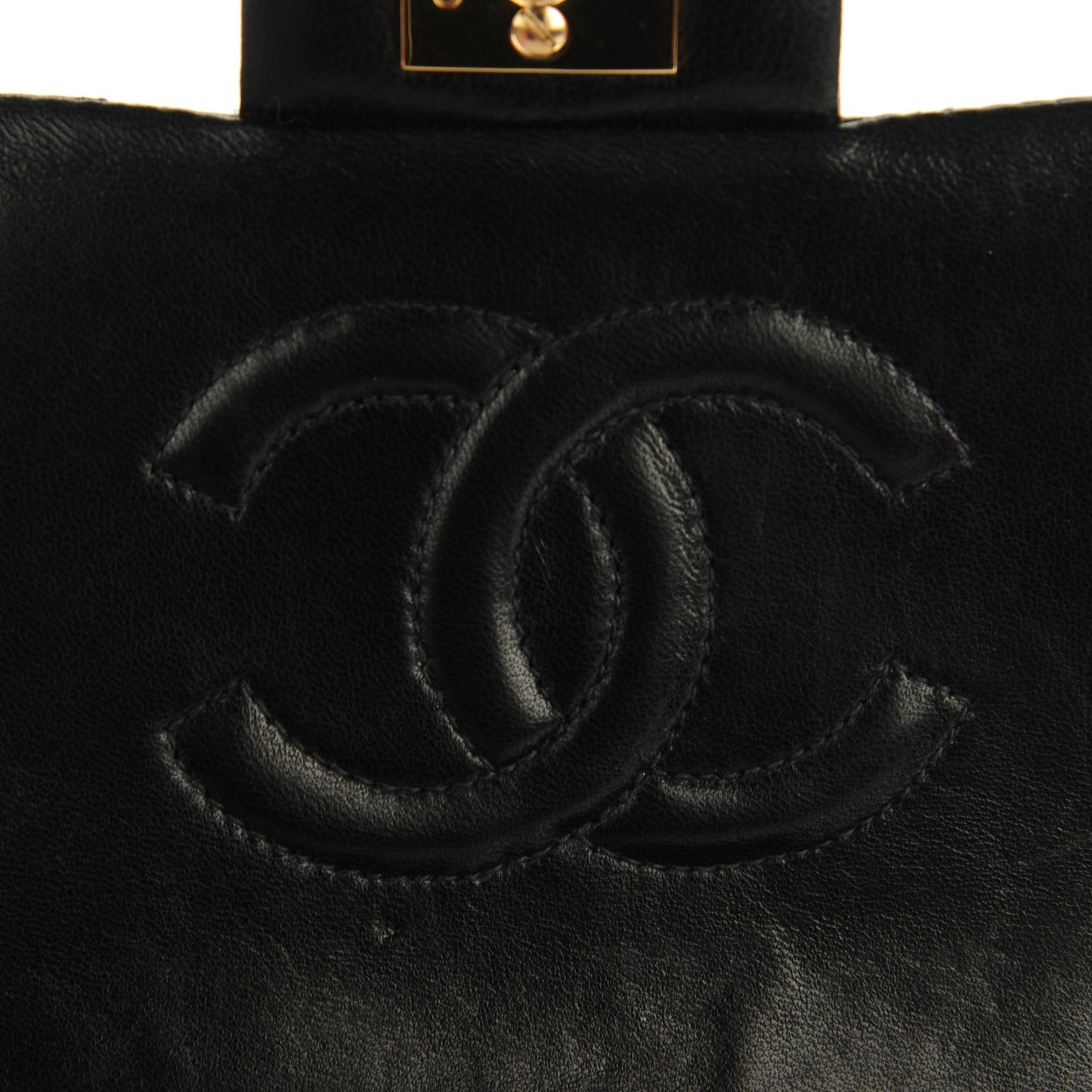Lambskin Quilted Mini Square Flap Black