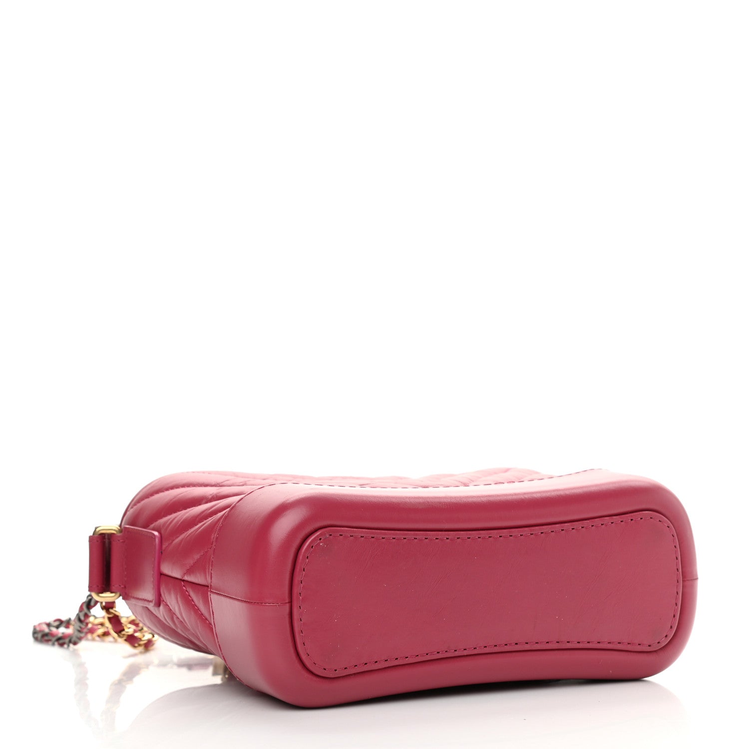 Chanel Aged Calfskin Chevron Quilted Small Gabrielle Hobo Dark Pink 4 of 8