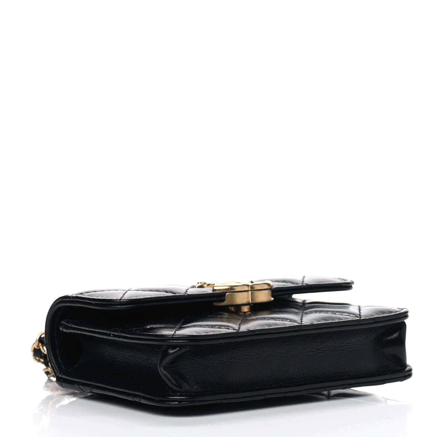 Chanel Calfskin Quilted Perfect Fit Coin Purse With Chain Black 3 of 4