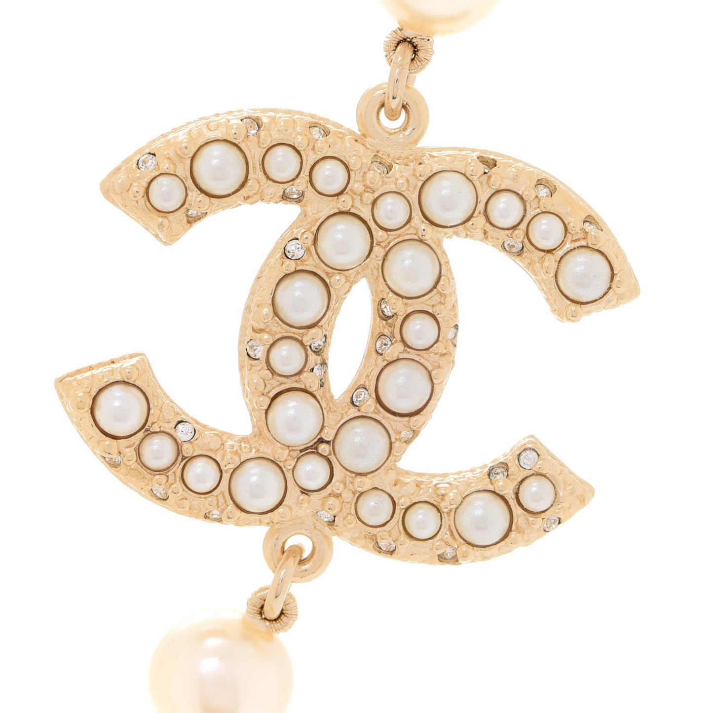 Pearl CC 100th Anniversary Necklace Light Gold