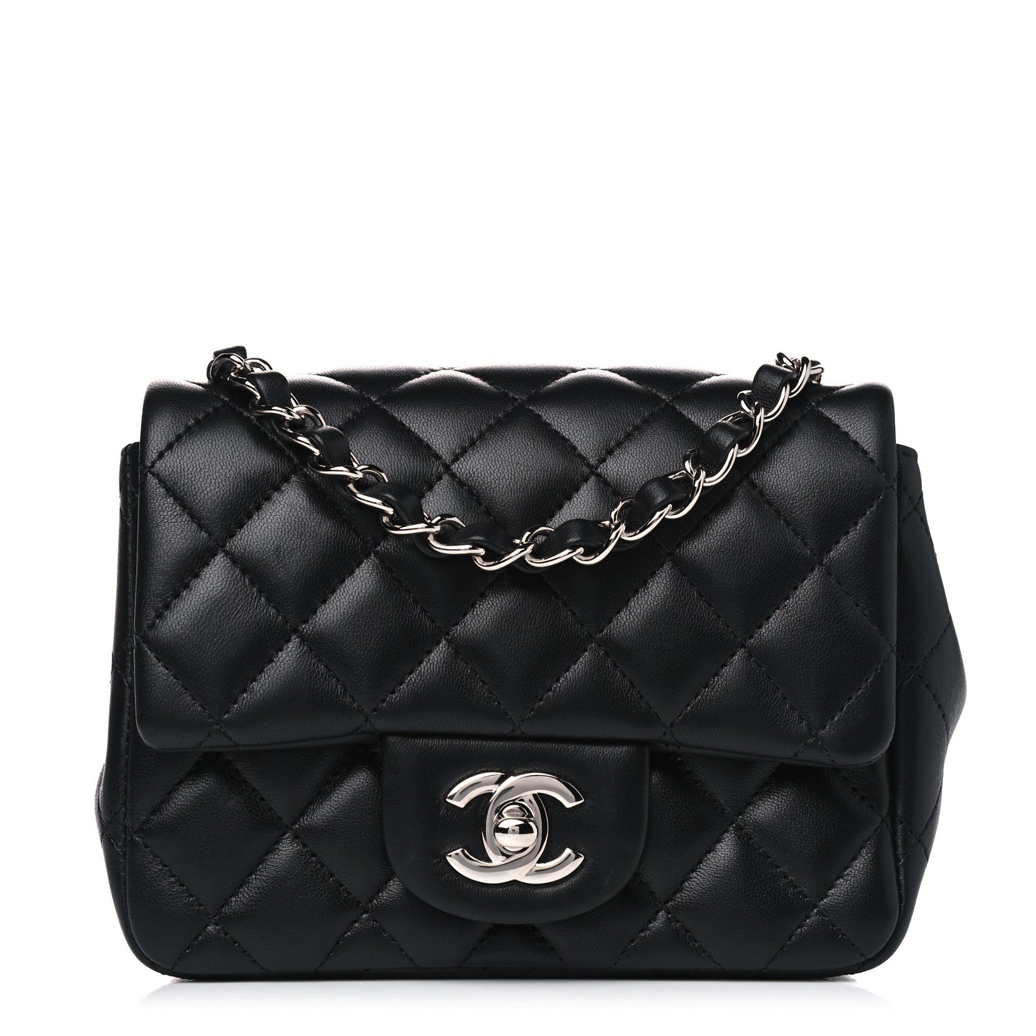 Chanel Lambskin Quilted Mini Square Flap Black 1 of 5