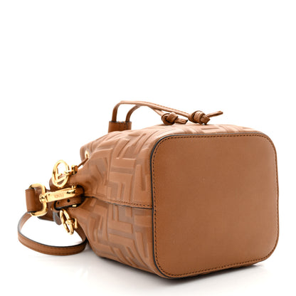 Fendi Vitello Cristallo Nature F is Fendi FF 1974 Embossed Mini Mon Tresor Bucket Bag Cuoio 4 of 10