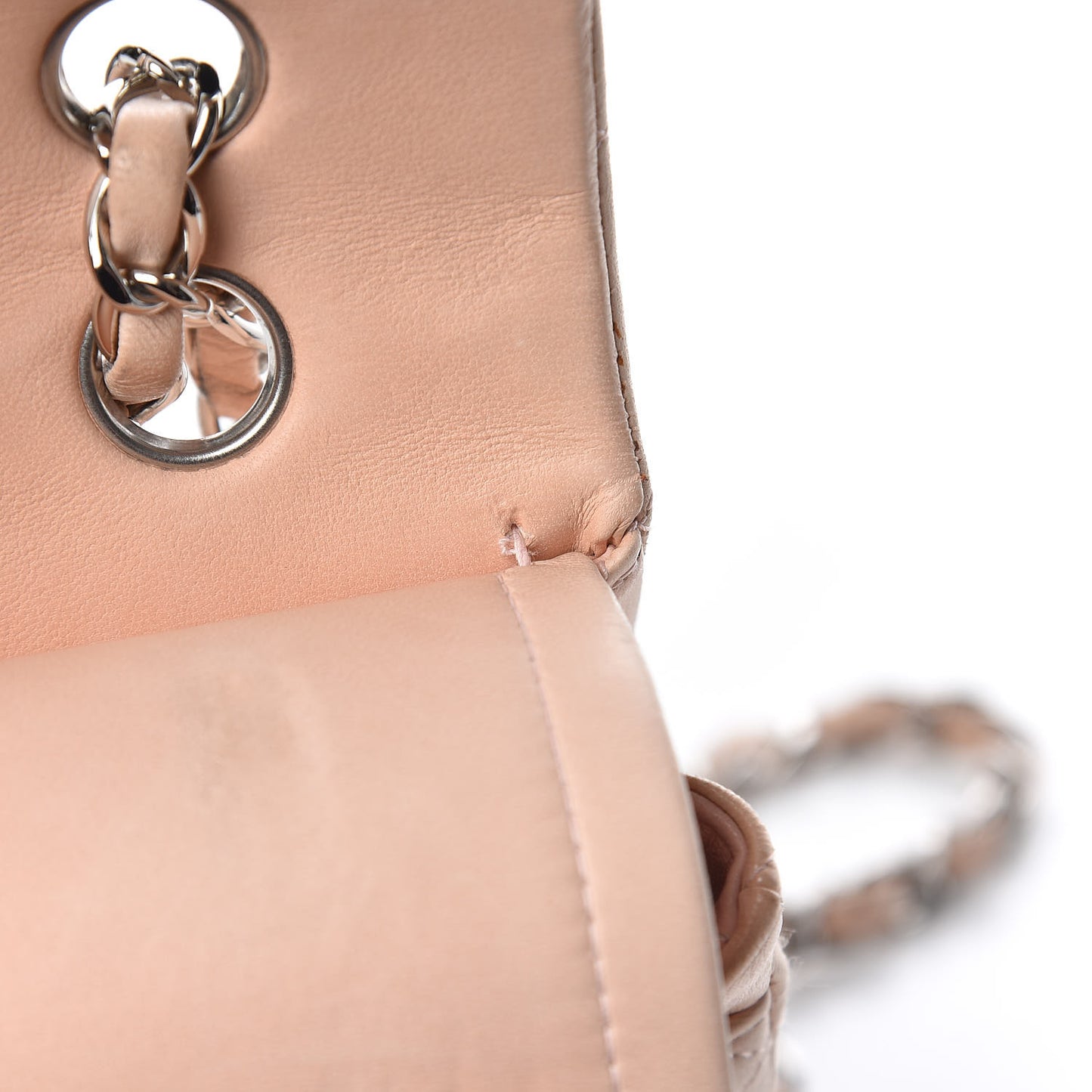 Lambskin Quilted Medium Double Flap Light Pink