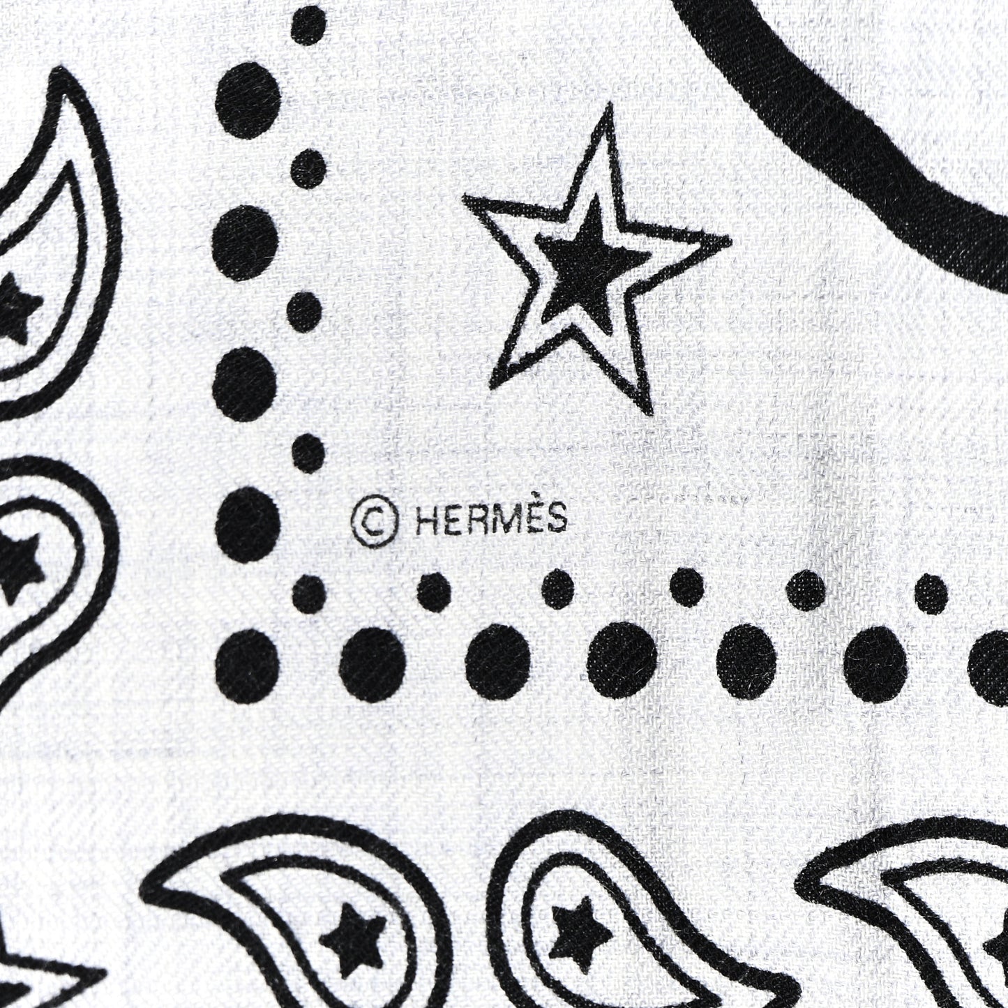 Cashmere Silk Les Cles Bandana Shawl 140 Gris Chine Black