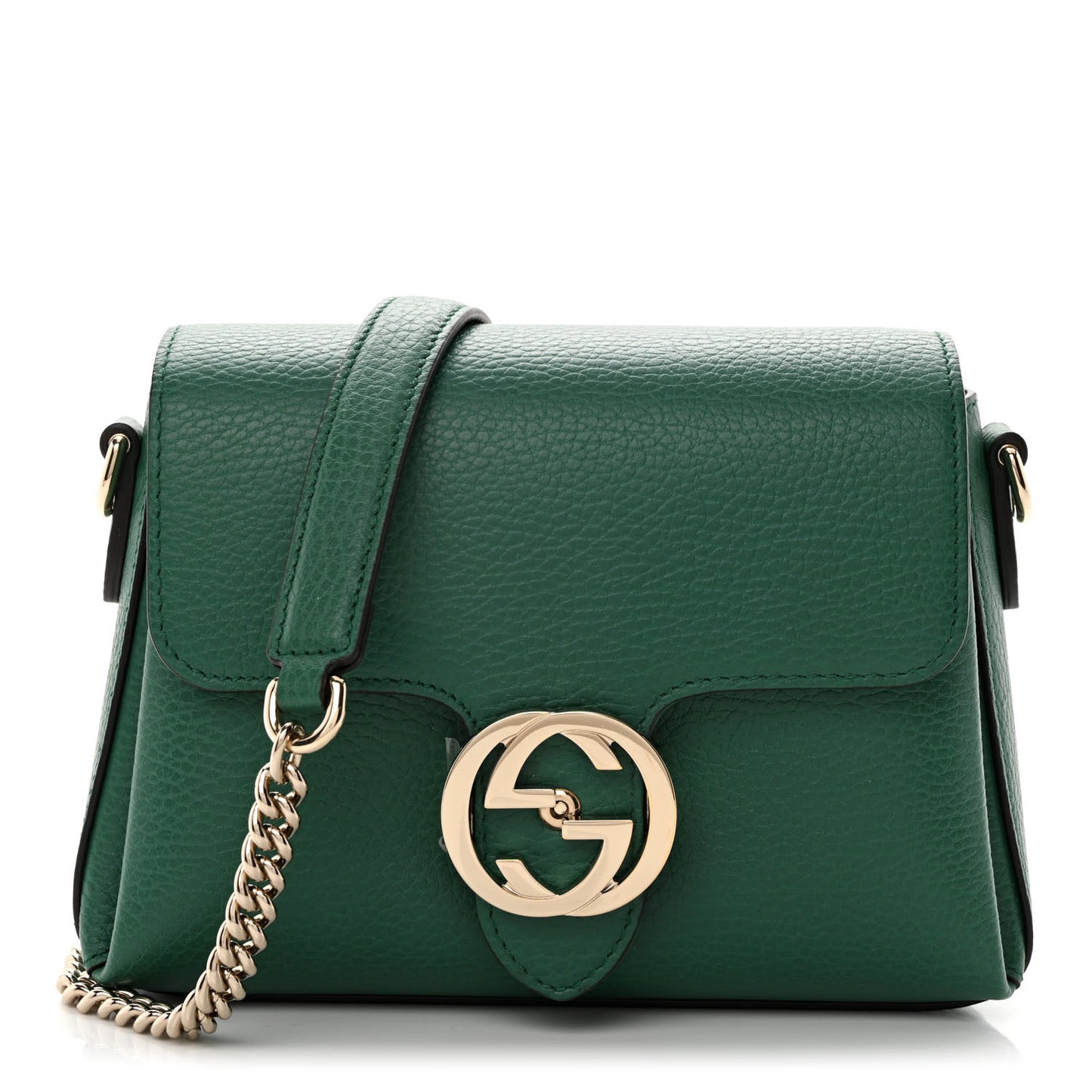 Dollar Calfskin Interlocking G Crossbody Bag Emerald